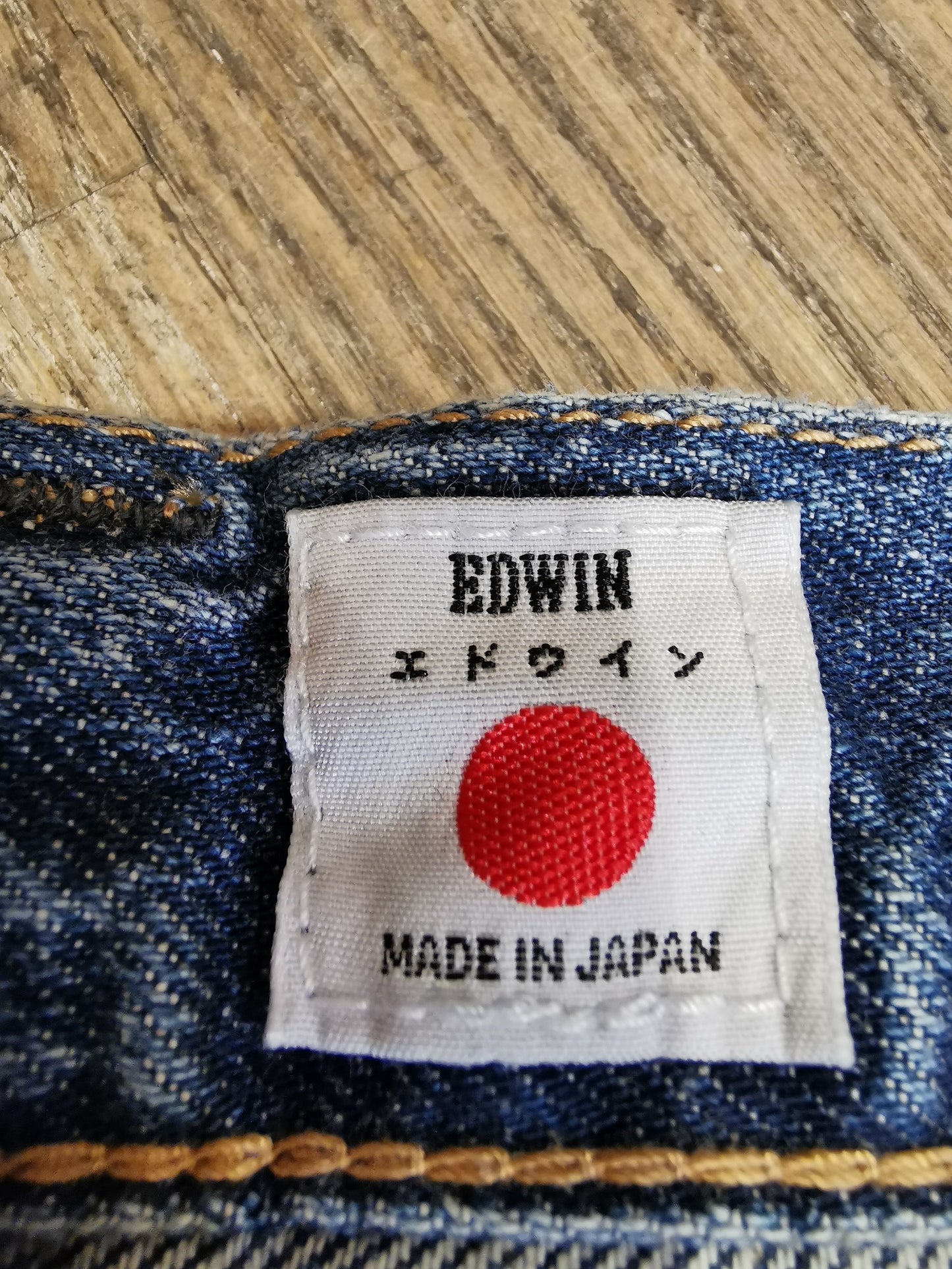 EDWIN REGULAR TAPERED KAIHARA INDIGO BLUE X WHITE BLUE LIGHT USED
