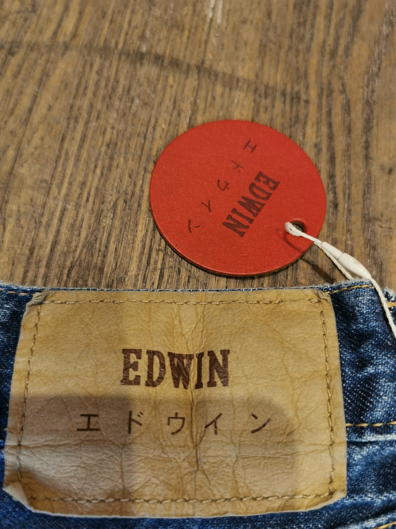 EDWIN REGULAR TAPERED KAIHARA INDIGO BLUE X WHITE BLUE LIGHT USED