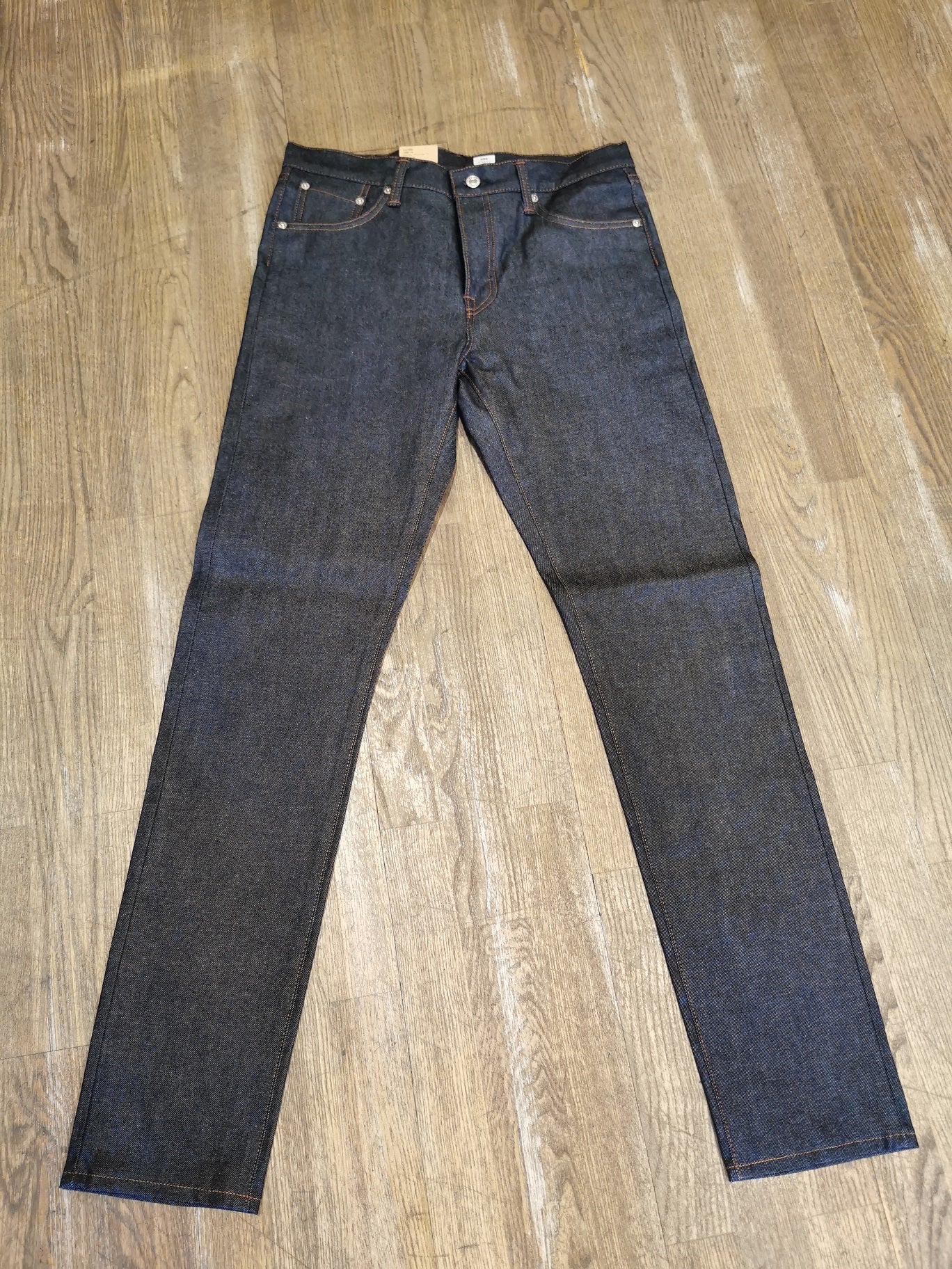 EDWIN SLIM TAPERED KAIHARA INDIGO BLUE X WHITE BLUE UNWASHED