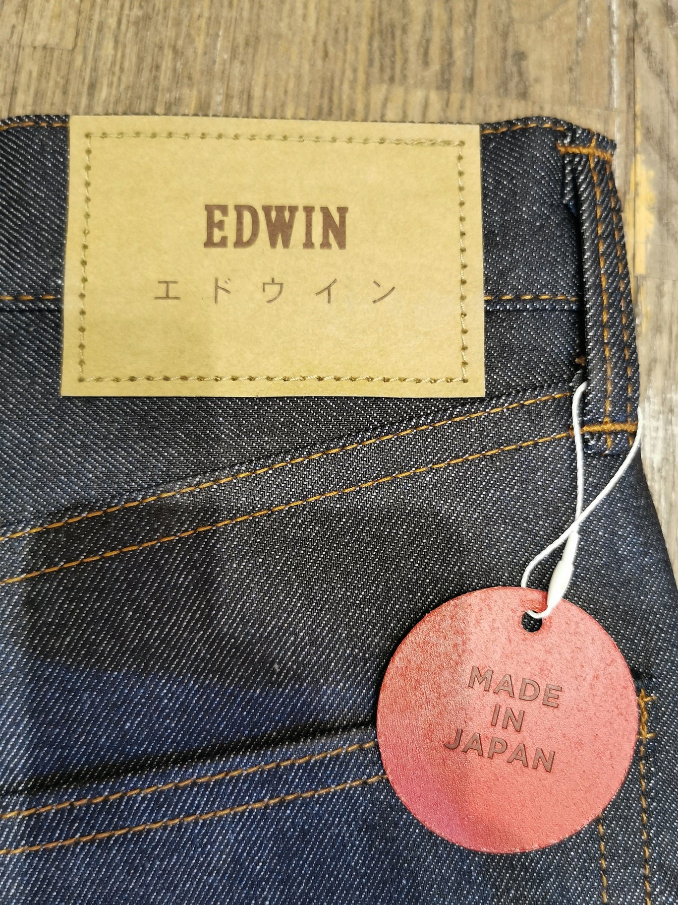 EDWIN SLIM TAPERED KAIHARA INDIGO BLUE X WHITE BLUE UNWASHED