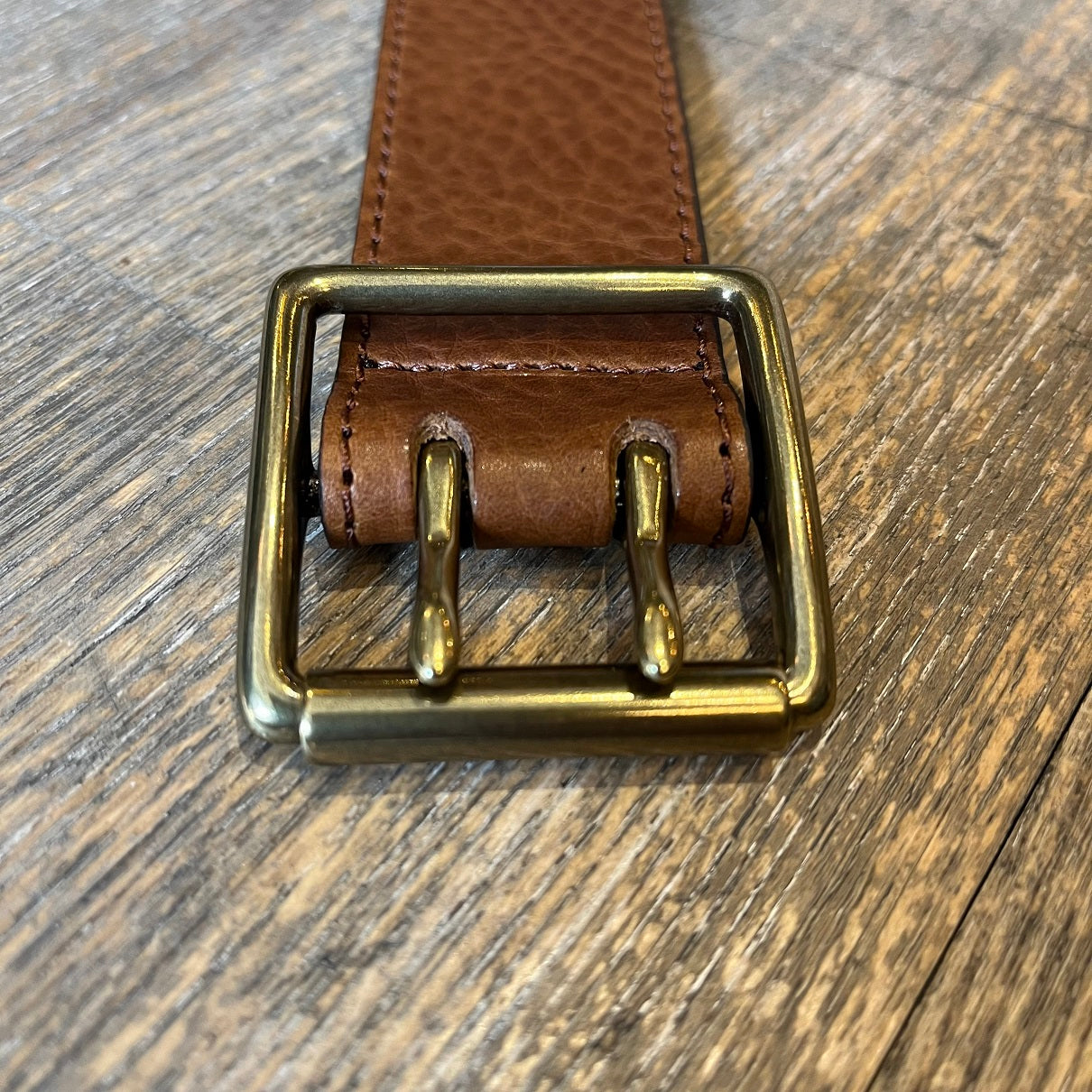 ATELIER BOWER CUIR VACHETTE BOUCLE DOUBLE COGNAC