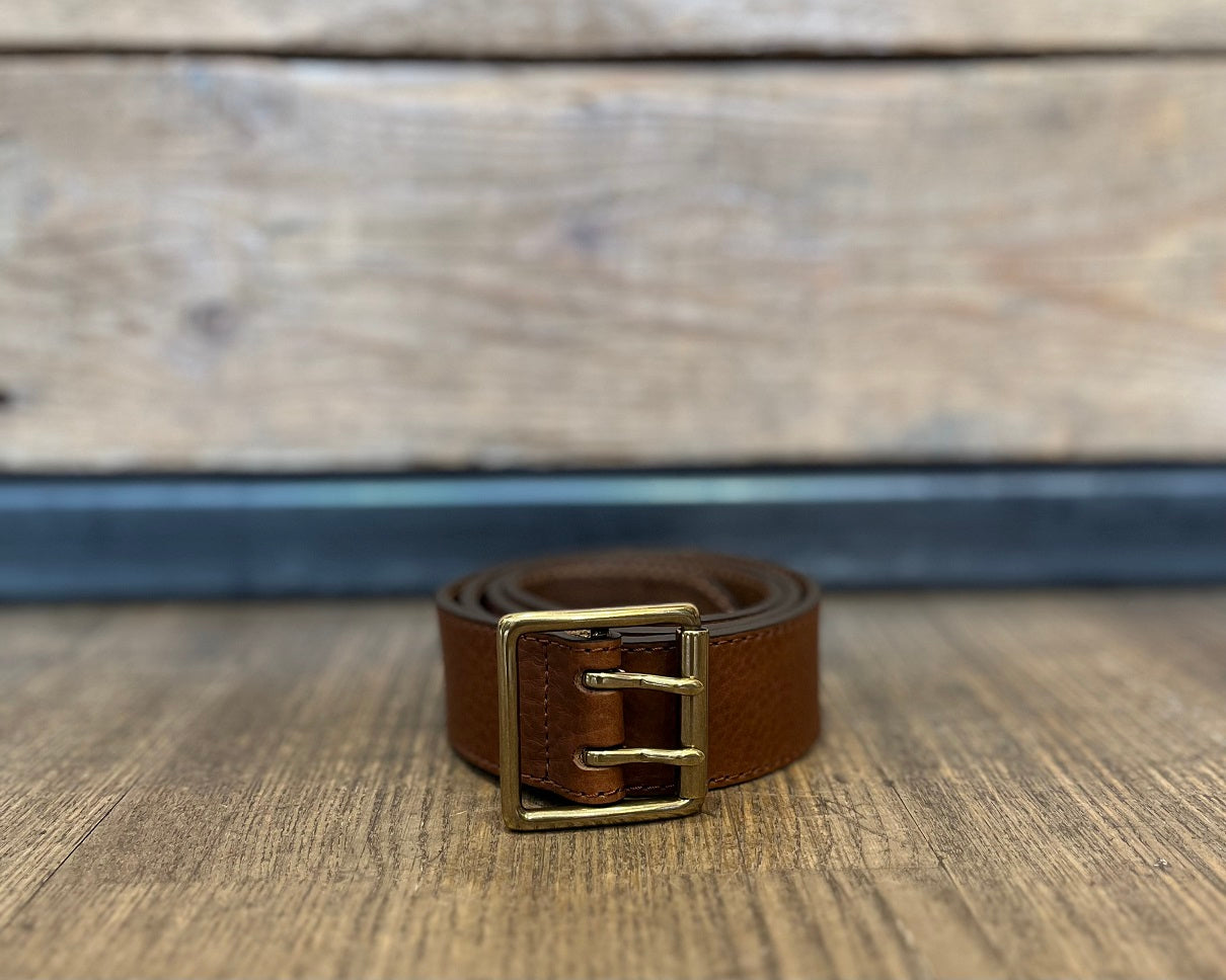 ATELIER BOWER CUIR VACHETTE BOUCLE DOUBLE COGNAC