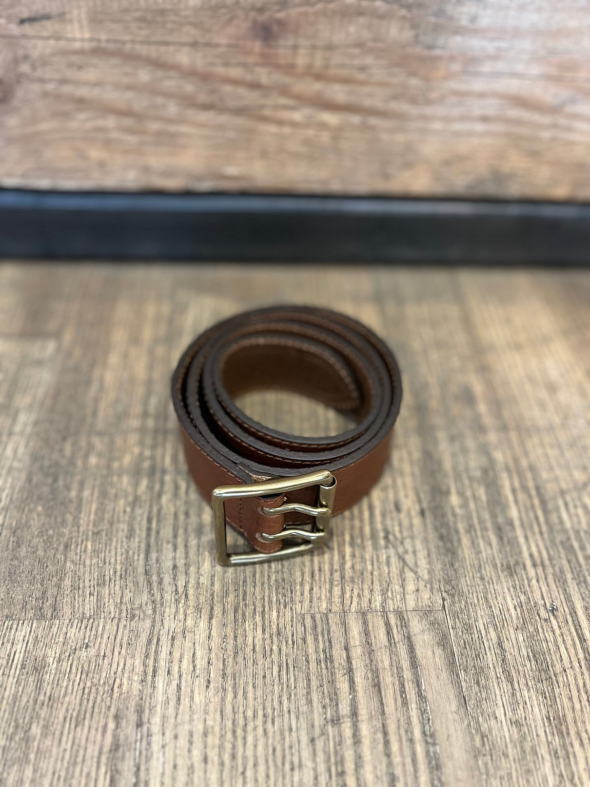 ATELIER BOWER CUIR VACHETTE BOUCLE DOUBLE COGNAC